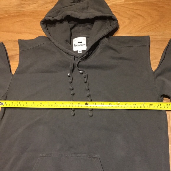 Front Row Cold Shoulder Grey Hoodie Ladies Size S *New* - Picture 8 of 8
